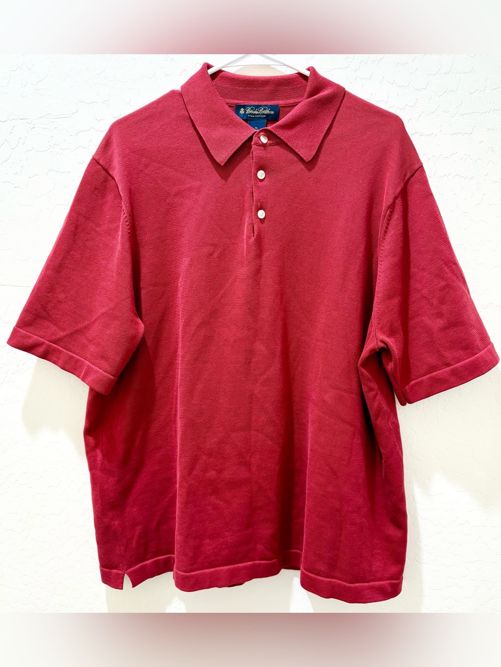 Brooks Brothers Pima Cotton Red Polo Button Up Shirt, Men’s Size XL